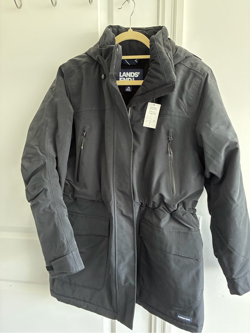 Lands' End Women’s Black Hooded Parka
